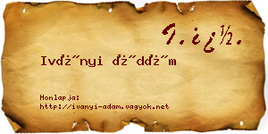 Iványi Ádám névjegykártya