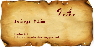 Iványi Ádám névjegykártya